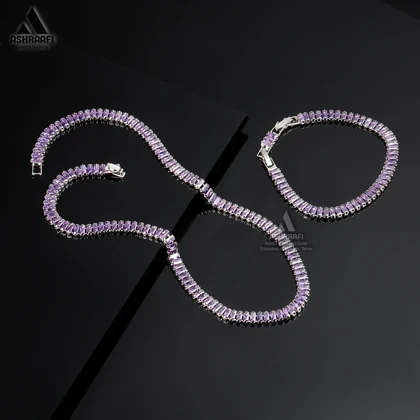 ست گردنبند و دستبند تنیسی Tennis Necklace & Bracelet P01