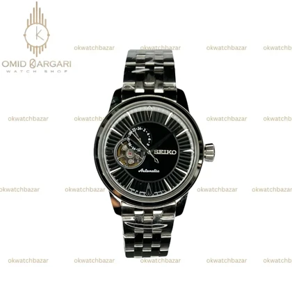 ساعت مچی سیکو پریسیج اتوماتیک صفحه مشکی اوپن هارت Seiko Presage