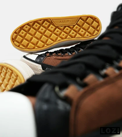 کفش اسنیکرزساق‌دار قهوه ای Amiri Simple مدل 5009