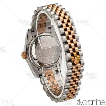 ساعت رولکس دیت جاست زنانه صفحه قهوه ای ایندکس اعداد رومی 106895