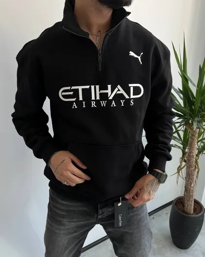 دورس نیم زیپ داخل کرک PUMA ETIHAD رنگ مشکی