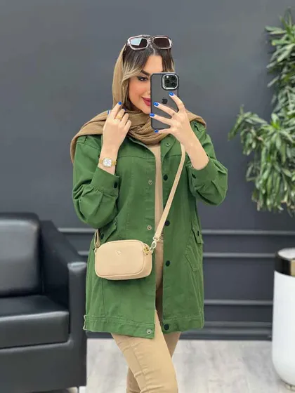 مانتو کتان سرشانه پاگن نیلیا