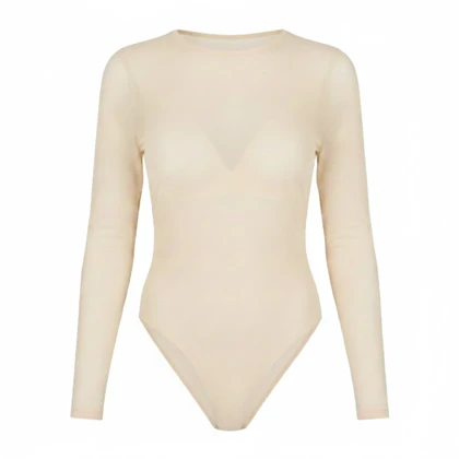 بادی حریر مه جامه رنگ کرم کد 200