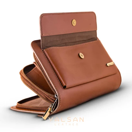کیف دستی مردانه چرم یلسان مدل آریا کد 017-GS