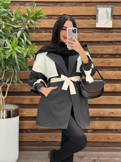 بارانی ترکیبی ژیله سفید