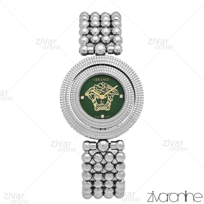 ساعت ورساچه زنانه نقره ای صفحه سبز چرخان 106746