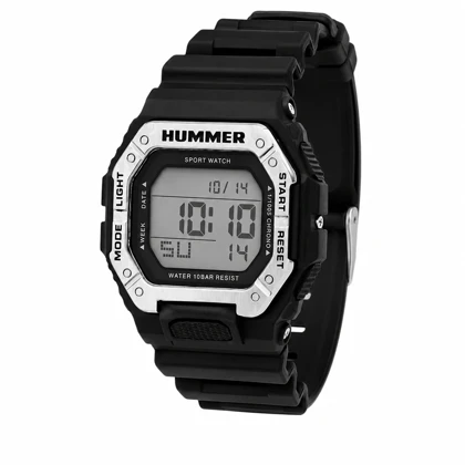 ساعت دیجیتالی مردانه هامر مدل Hummer-6873-U مشکی زه سیلور و بند رابر اسپرت