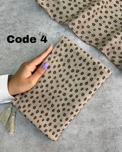 شال پلیسه ملانژ گل‌دار 3876