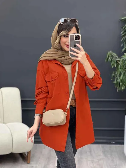 مانتو دو جیب پاکتی محنا