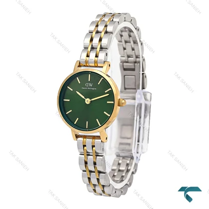 ساعت DW زنانه دورنگ طلایی صفحه سبز مینی DW-6308-L