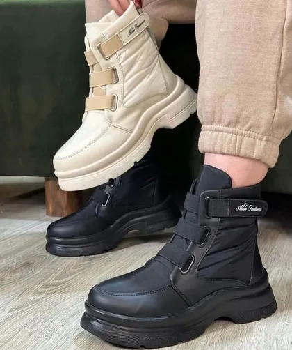 بوت کاپشنی چسبی زنانه کد 1446