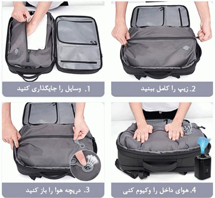کوله پشتی مسافرتی وکیوم‌دار اورجینال بنج BANGE مدل 3028