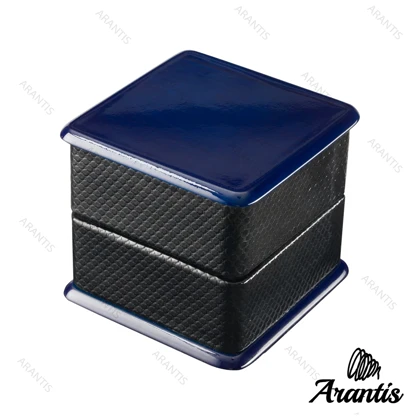 خرید جعبه چوبی رویه چرم ساعت مشکی سورمه ای b-10603