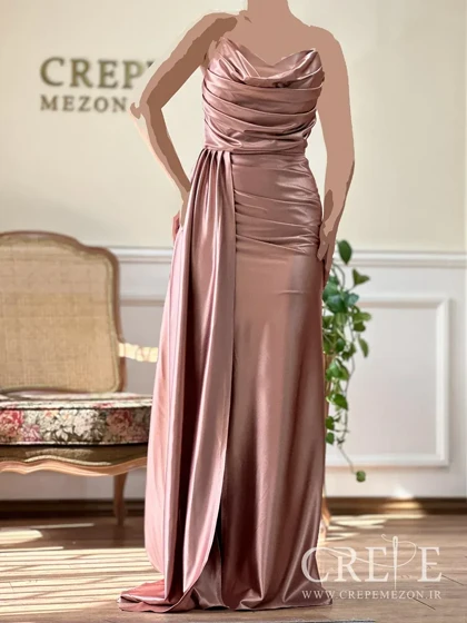 ماکسی ساتن شنل دار جلو پیله