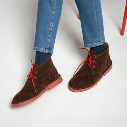 سافاری گلی قرمز جیر دور قرمز - Safari Veldskoen C Design After Rain/Red S Red Line