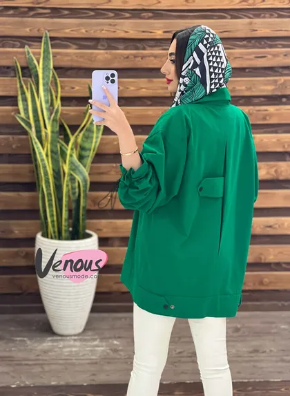 مانتو جلوپیله آستین گت