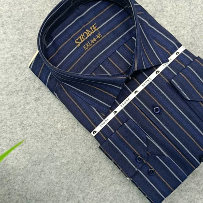 پیراهن استین بلند مردانه _ طرح راه راه قواره کلاسیک