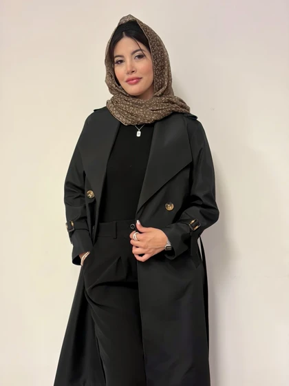 ترنچ کت بلند آستردار شیما