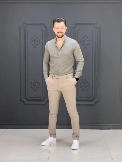 پیراهن 031419 AKOMOD زیتونی