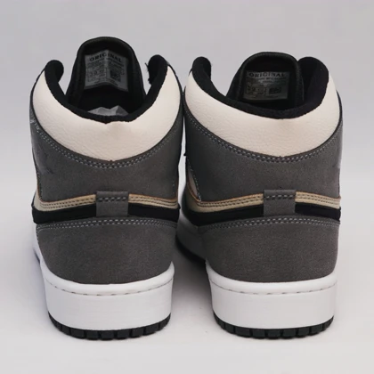 کفش کتانی جردن 1 ساق‌دار طوسی کرم کد 294889