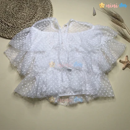شومیز توری سفید دخترانه (مجلسی )