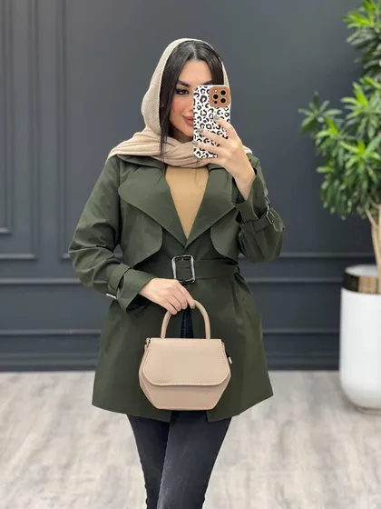 بارانی کمردار آستین سگک