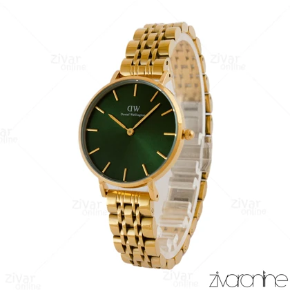 ساعت دنیل ولینگتون زنانه بند طلایی صفحه سبز 105282