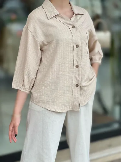 شومیز دکمه چوبی کد 472