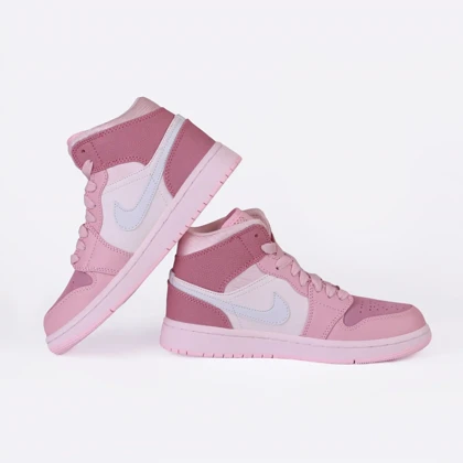 کتانی مستر مدل NIKE air jordan ساق‌دار صورتی کد 0001