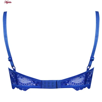 ست شورت و سوتین زنانه گیپور فانتزی نانسی آبی کد 4691-8585