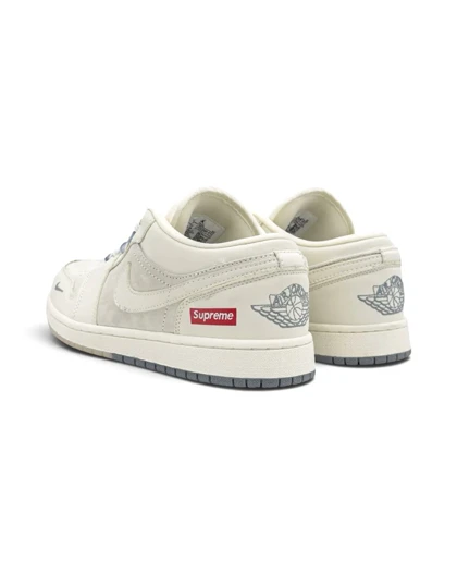 کتانی ویتنامی نایک ایر جردن وان لو سوپریم سفید کرمNike Air Jordan 1 Low Supreme Sail Grey
