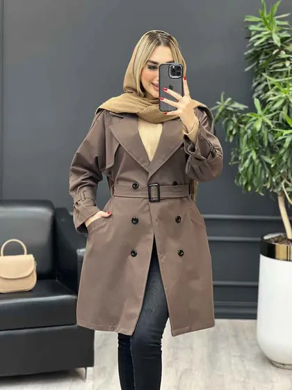 بارانی شش دکمه ژیله گرد بلند
