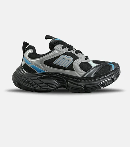 کفش کتانی مردانه و زنانه مشکی طوسی آبی بالنسیاگا مدل 7978