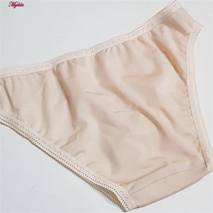 شورت زنانه لین مدل اسلیپ جلو تور کرم کد 4681-602
