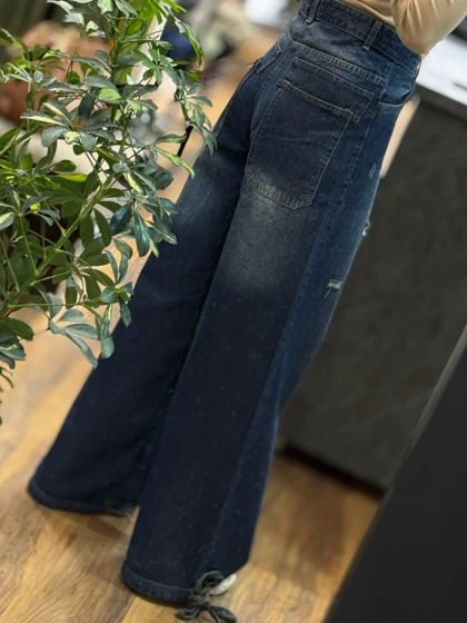 شلوار جین فول بگ گت دار-3050