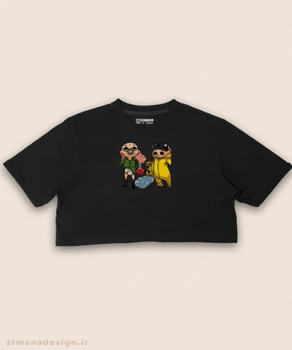 کراپ زنانه طرح بریکینگ بد شخصیت والتر وایت و جسی پینکمن کد 886