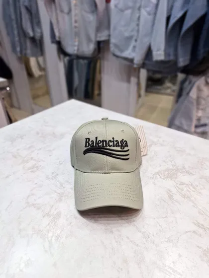 کلاه کتان نقابدار طوسی بالنسیاگا Balenciaga