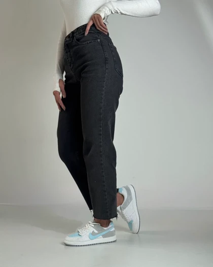 شلوار  پایین کات مشکی کد 1000197