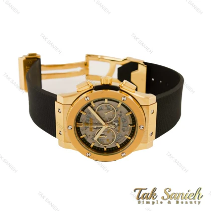 ساعت هابلوت مردانه طلایی صفحه اسکلتون Hublot-4506-G