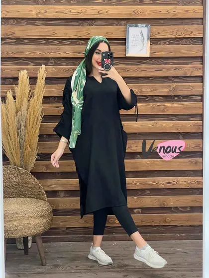 مانتو پیراهنی بابوس آستین گت