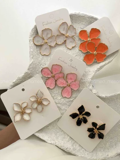 گوشواره گل میناکاری