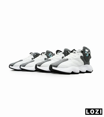 کفش کتانی ساق‌دار مردانه سفید طوسی Nike air jordan 23