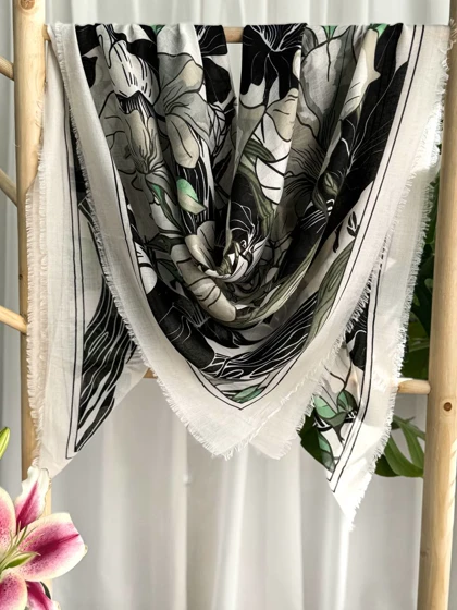 روسری نخی طرحدار (قواره 140) 30162