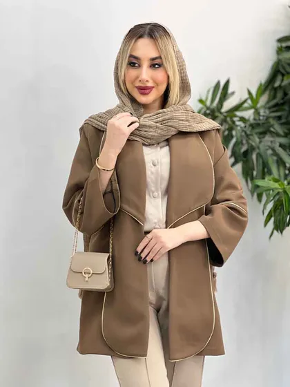 مانتو مغزی دوزی طلایی