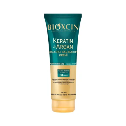 کرم ترمیم‌کننده مو بیوکسین حاوی کراتین و آرگان Bioxcin Keratin & Argan Repairing Hair Care Cream
