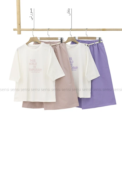 ست تیشرت شلوارکtext کد1006476