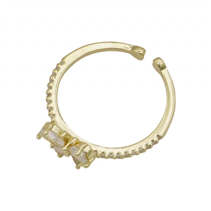 انگشتر دخترانه طرح پروانه نگین‌دار