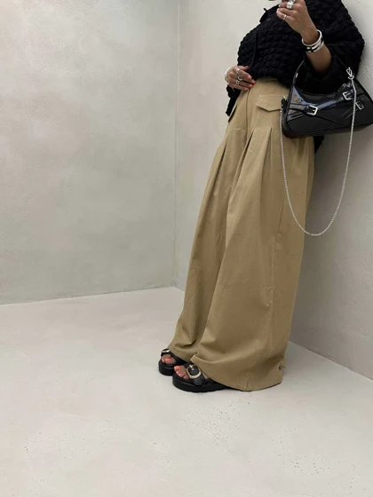 شلوار بگ طرح جیب