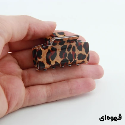 کلیپس دخترانه مدل بند انگشتی طرح مستطیل پلنگی