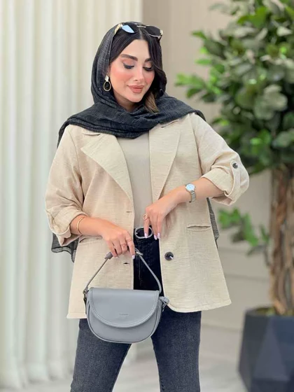 مانتو دو دکمه آستین پاگن آرنیکا